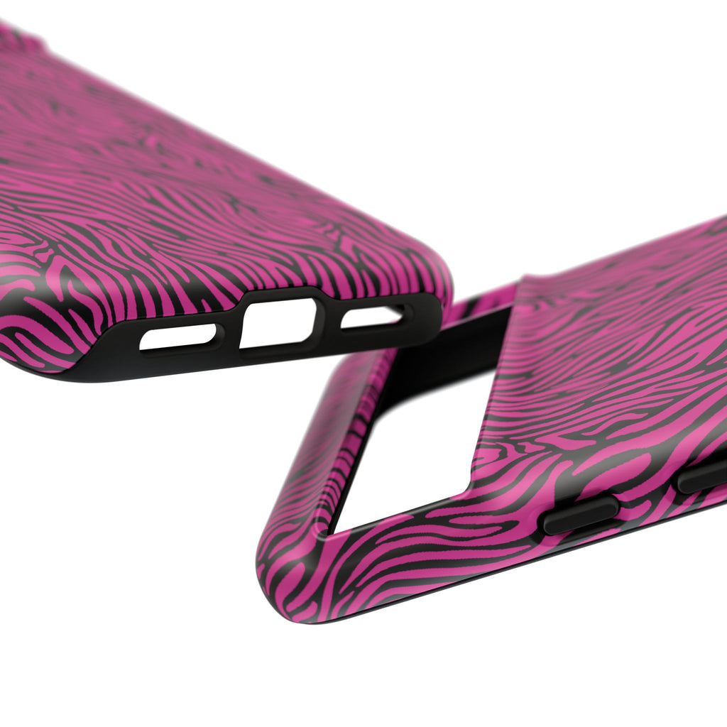Pink Zebra Tough Phone Case for iPhone, Galaxy, or Google Pixel