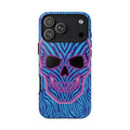 Neon Zebra Skull Tough Phone Case for iPhone, Galaxy, or Google Pixel