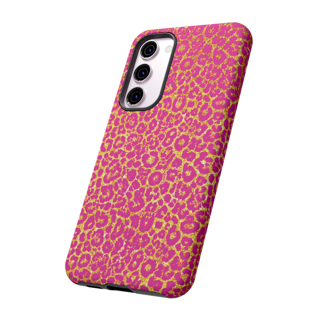 Pink Gold Leopard Tough Case for iPhone, Galaxy, or Google Pixel