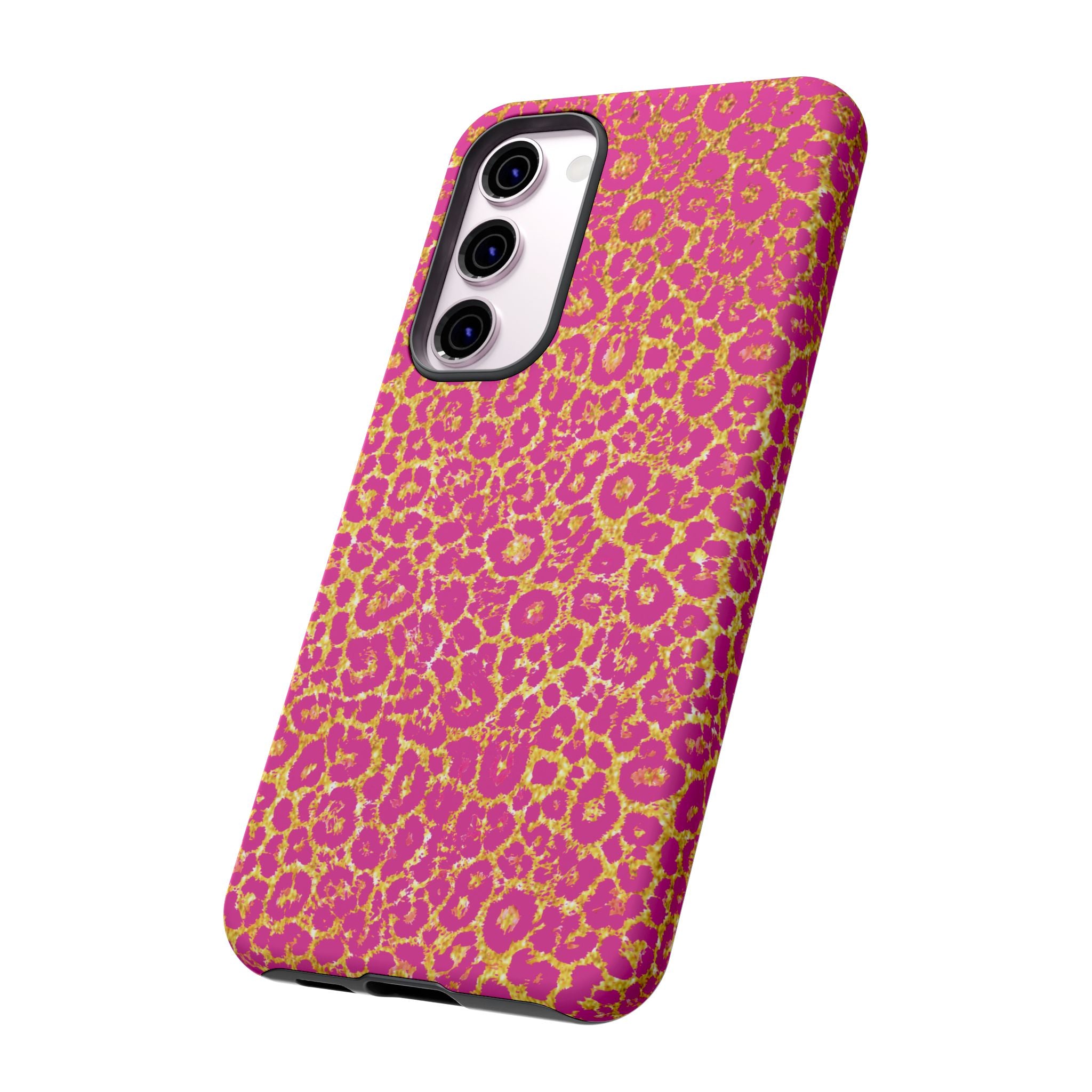 Pink Gold Leopard Tough Case for iPhone, Galaxy, or Google Pixel