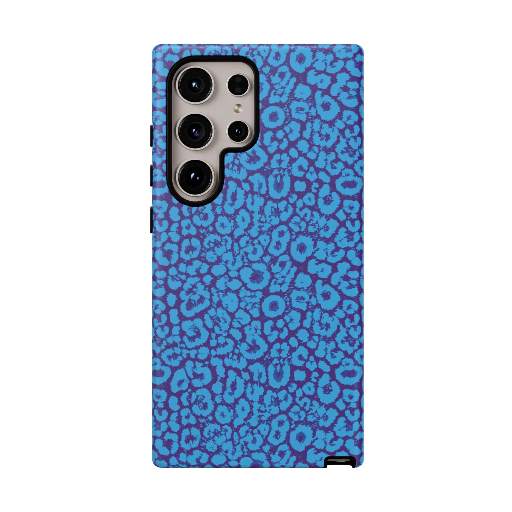 Blue Purple Leopard Tough Phone Case iPhone, Galaxy, or Google Pixel
