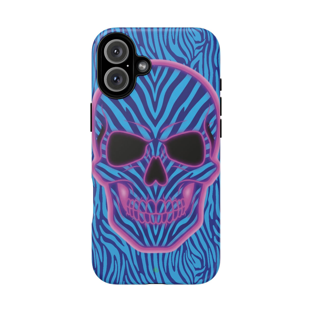 Neon Zebra Skull Tough Phone Case for iPhone, Galaxy, or Google Pixel