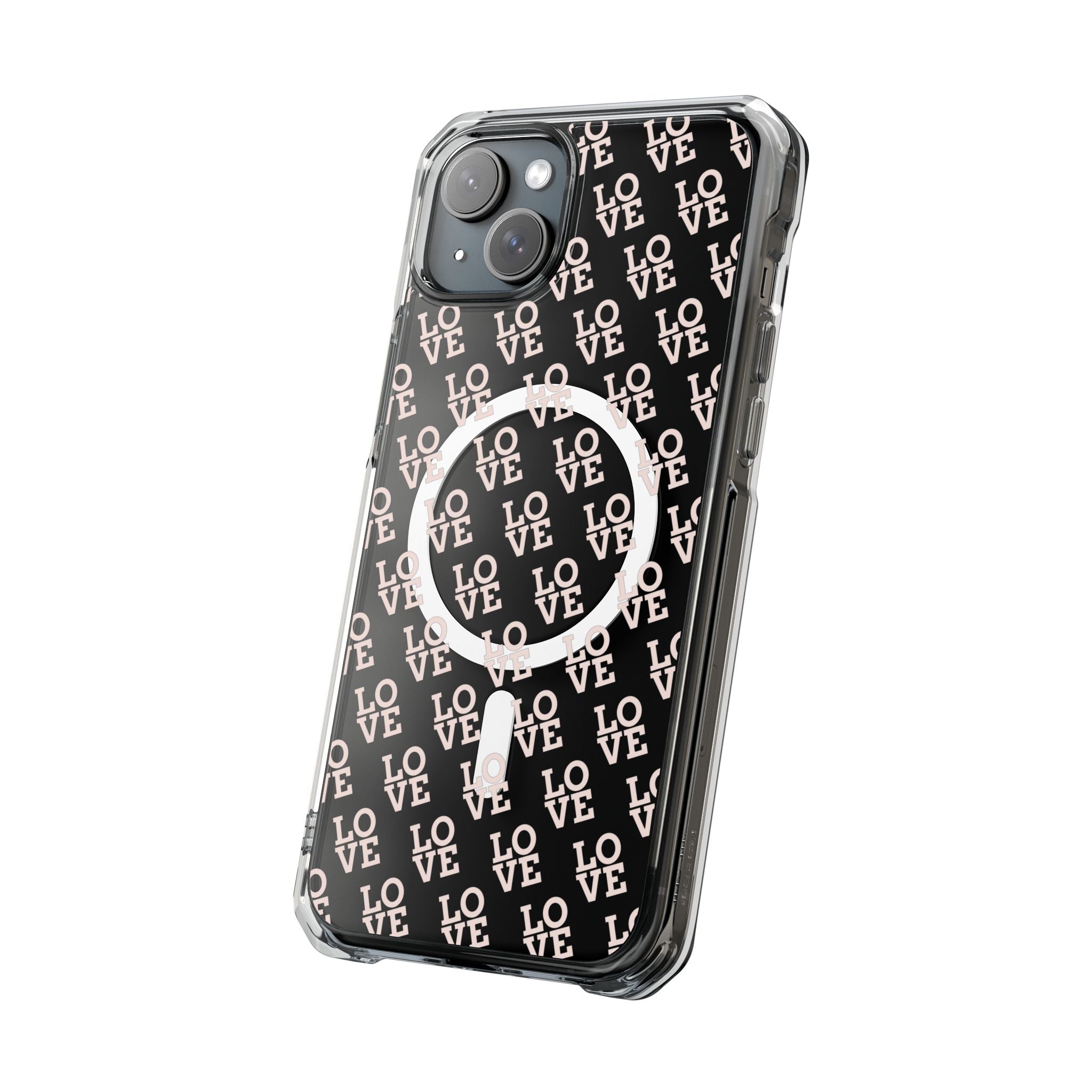 LOVE Magnetic iPhone 14, 15, 16 Series Clear Impact Cases