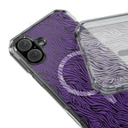Purple Zebra Magnetic iPhone 14, 15, 16 Series Clear Impact Cases