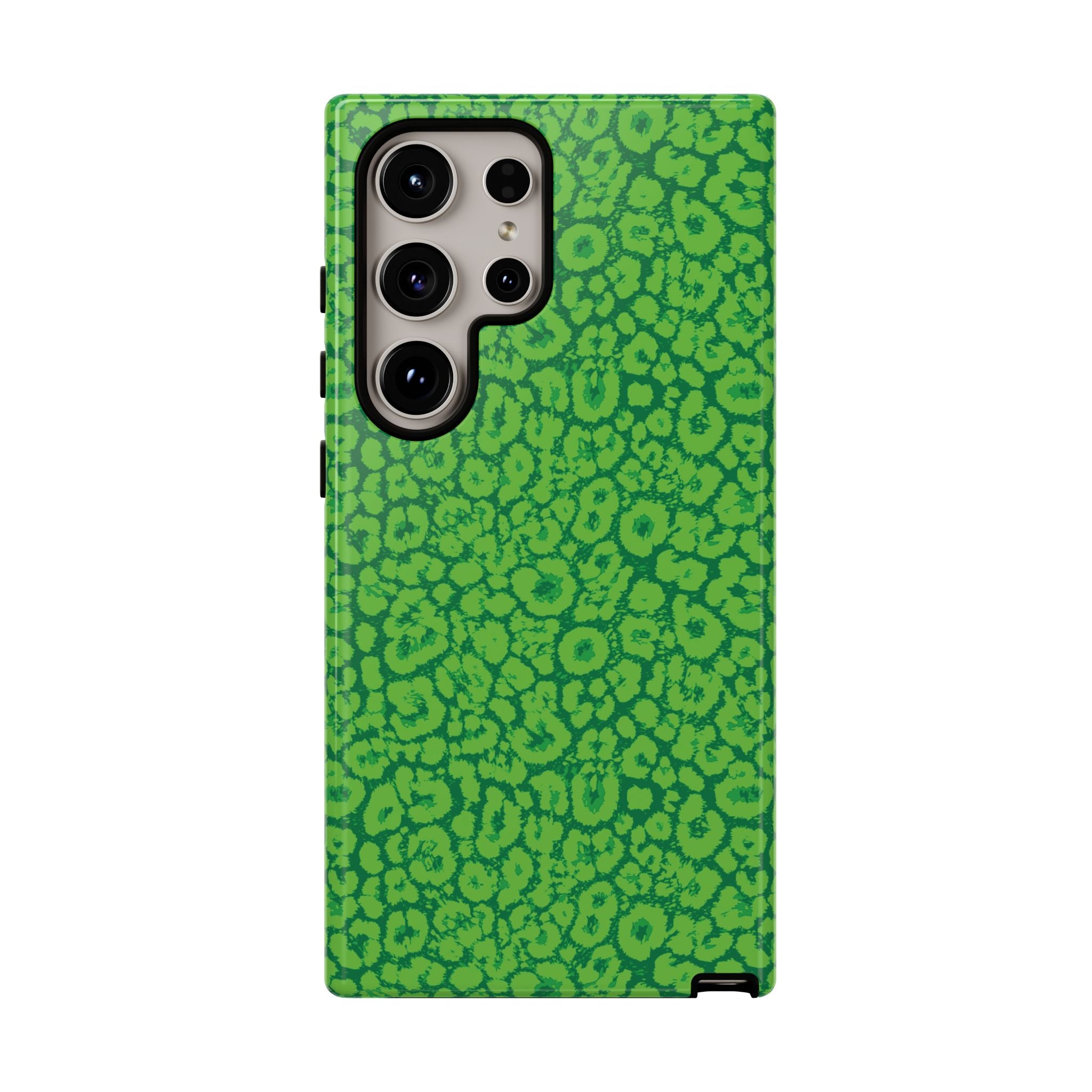 Neon Green Leopard Tough Phone Case for iPhone, Galaxy, or Google Pixel