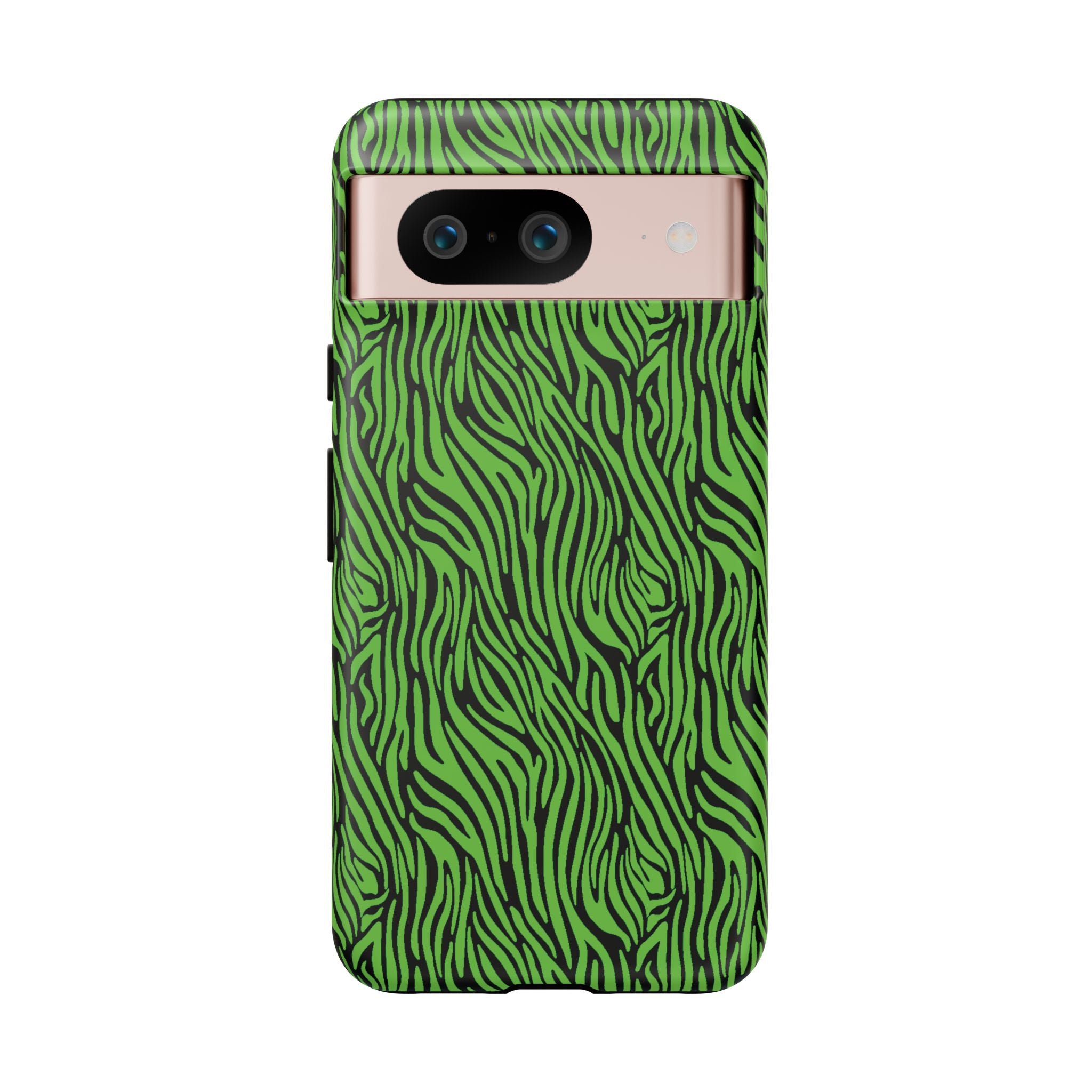 Neon Green Zebra Tough Phone Case iPhone, Galaxy, or Google Pixel