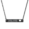 DREAMS Cutout Heart Bar Necklace (Engraving)