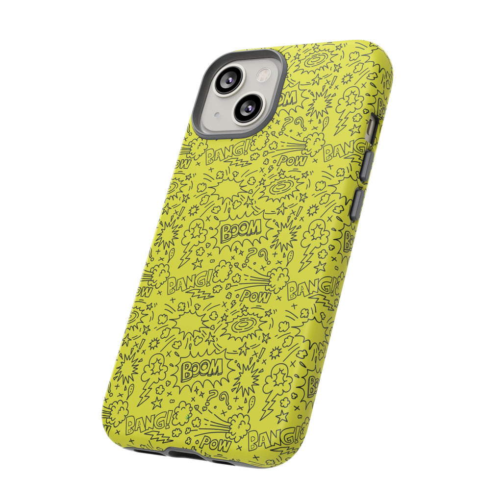 Neon Yellow Wow RG Tough Phone Case for iPhone, Galaxy, or Google Pixel