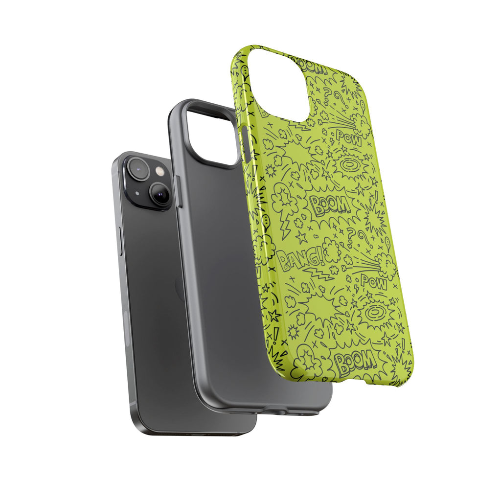 Neon Lime Wow Tough Case for iPhone, Galaxy, or Google Pixel