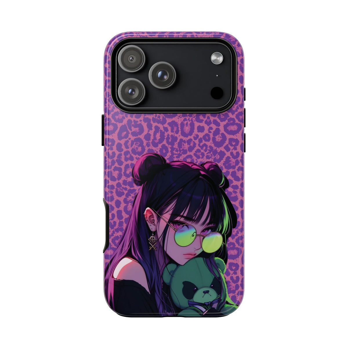 Purple Pink Leopard Kz iPhone, Galaxy and Google Tough Cases