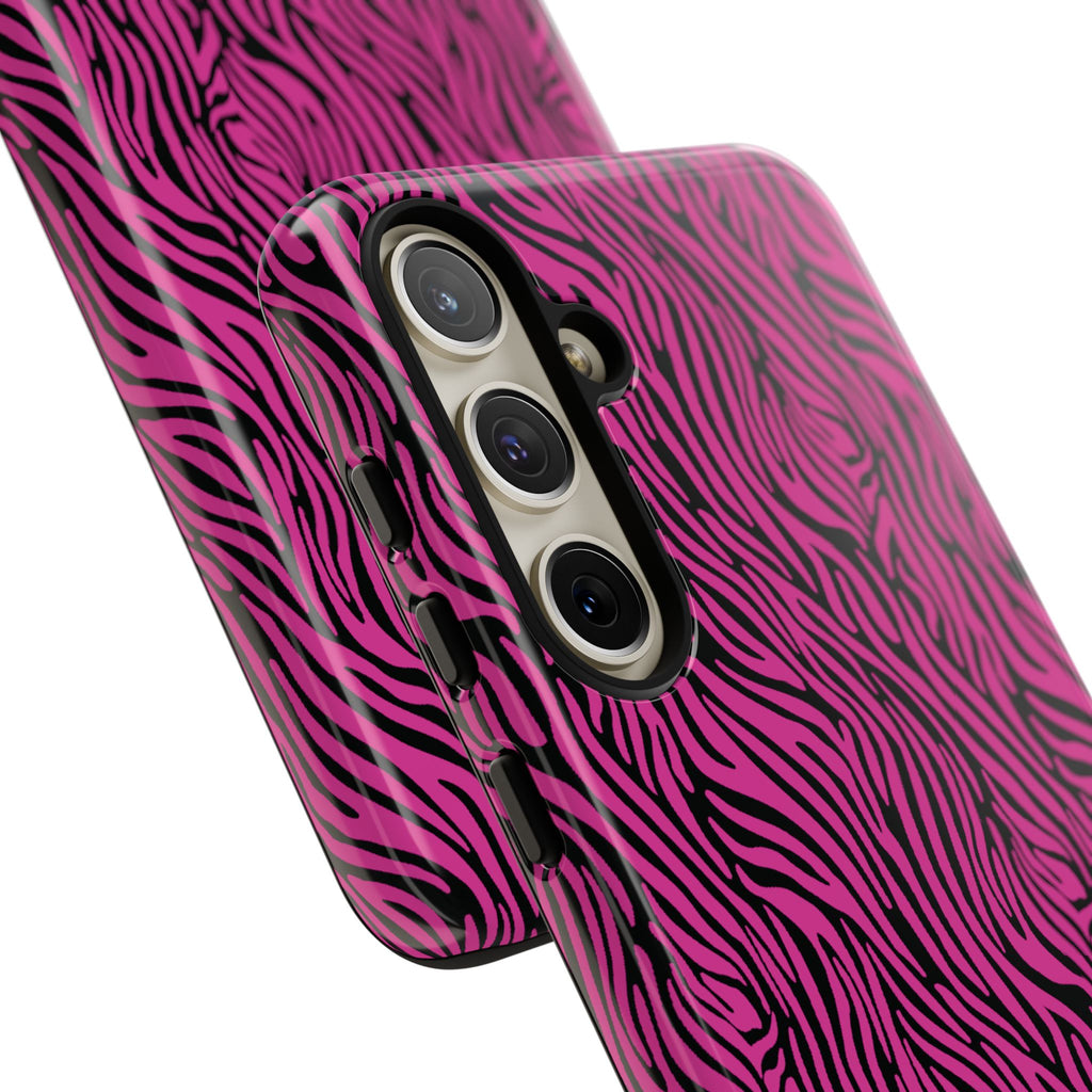 Pink Zebra Tough Phone Case for iPhone, Galaxy, or Google Pixel