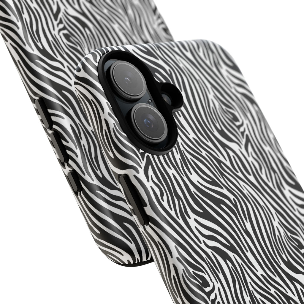 Black and White Zebra Print Tough Case iPhone, Galaxy and Google Pixel