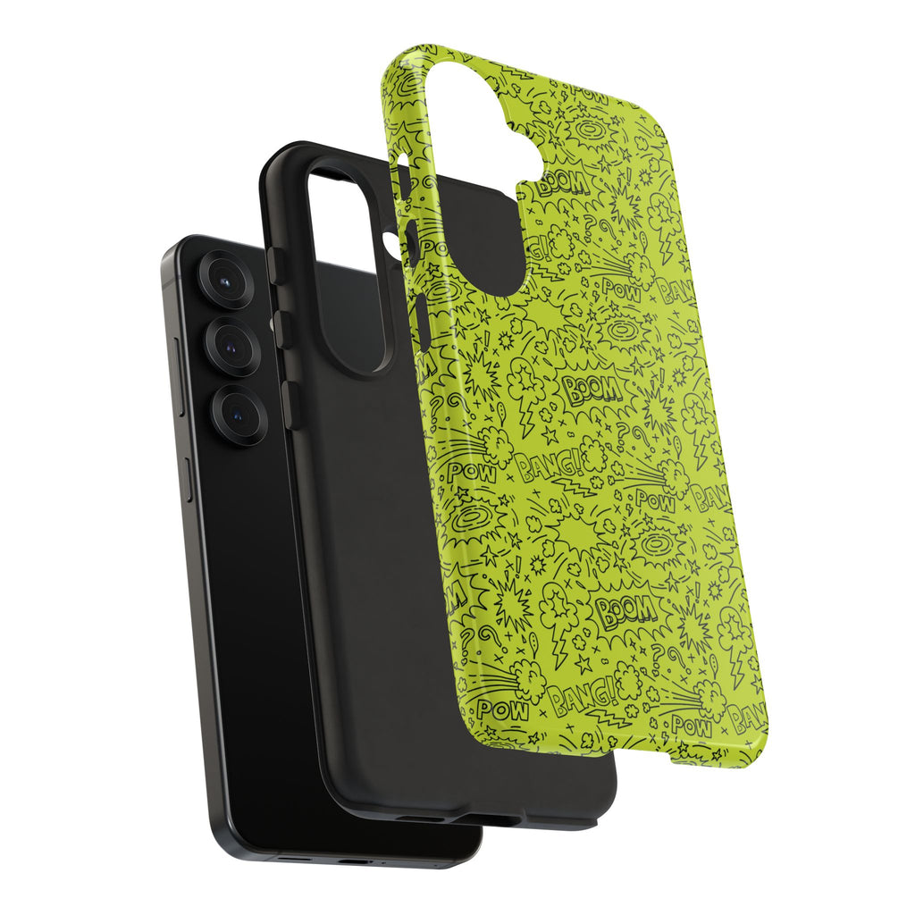 Neon Lime Wow Tough Case for iPhone, Galaxy, or Google Pixel