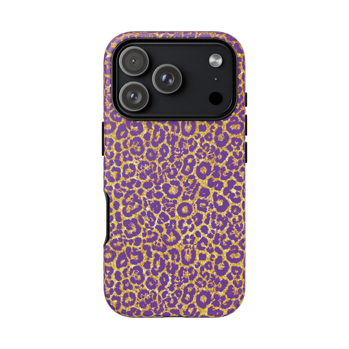 Purple Gold Leopard Tough Phone Case for iPhone, Galaxy, or Google Pixel