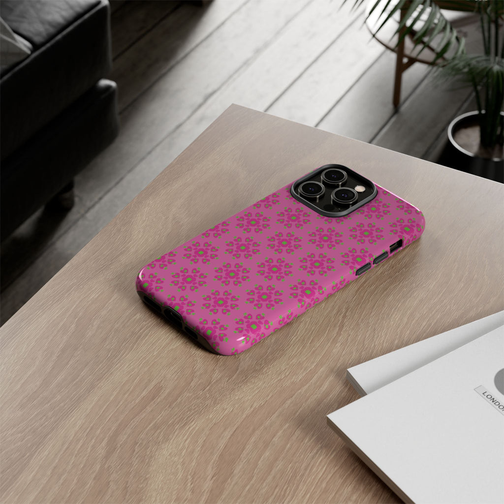 Floresta Heart Pink Tough Phone Case iPhone, Galaxy, or Google Pixel