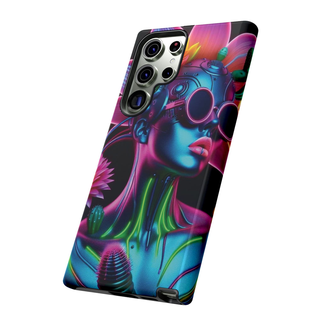 Neon Androgen Cactus Flower Tough Phone Case for iPhone, Galaxy, or Google Pixel