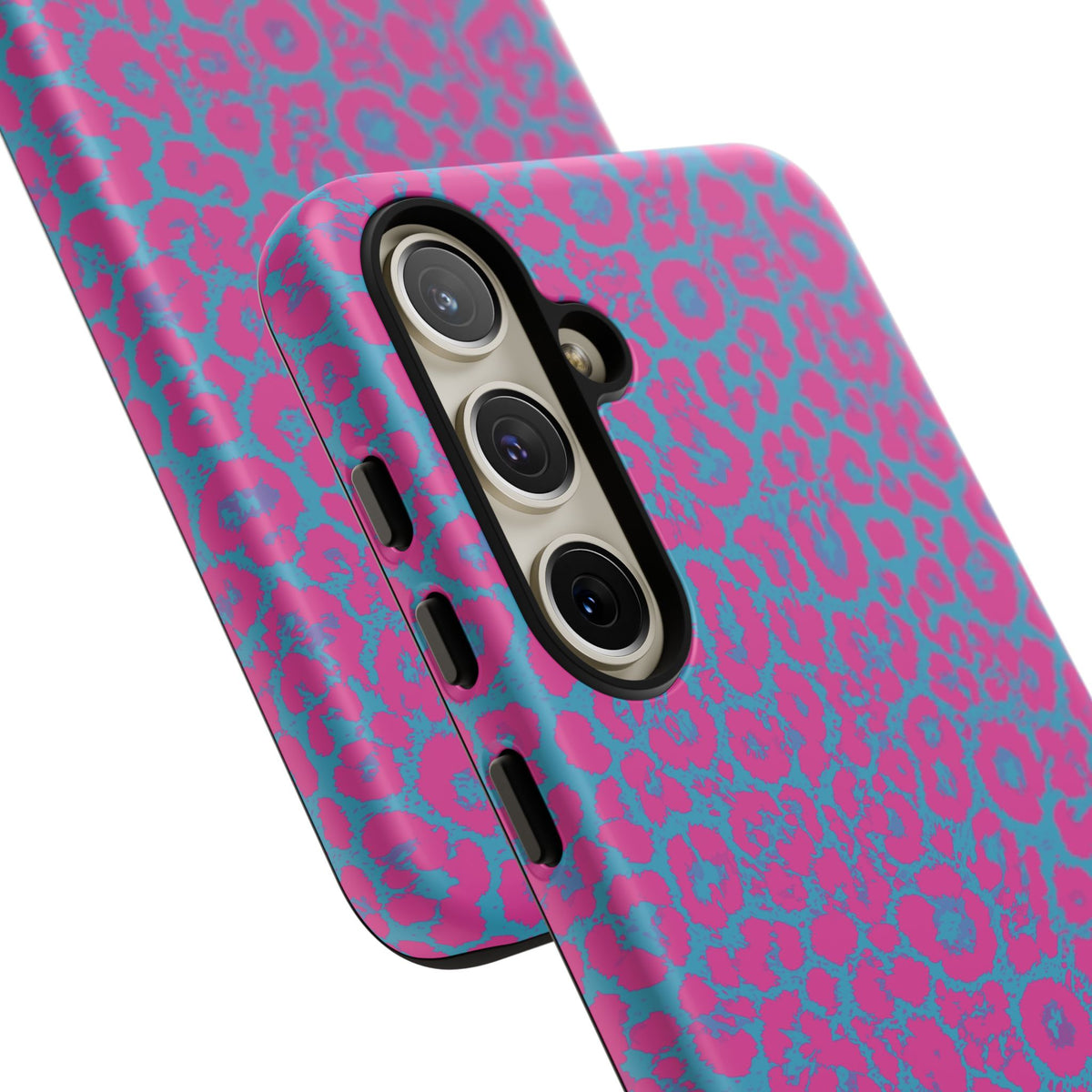 Pink Blue Leopard Tough Phone Case iPhone, Galaxy, or Google Pixel