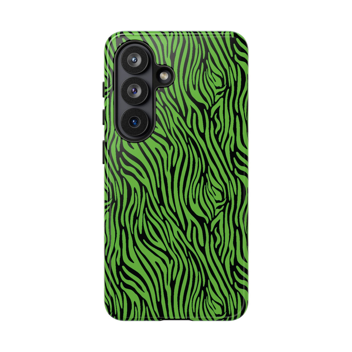 Neon Green Zebra Tough Phone Case iPhone, Galaxy, or Google Pixel