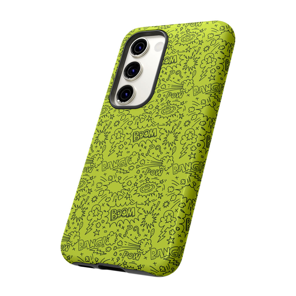 Neon Lime Wow Tough Case for iPhone, Galaxy, or Google Pixel