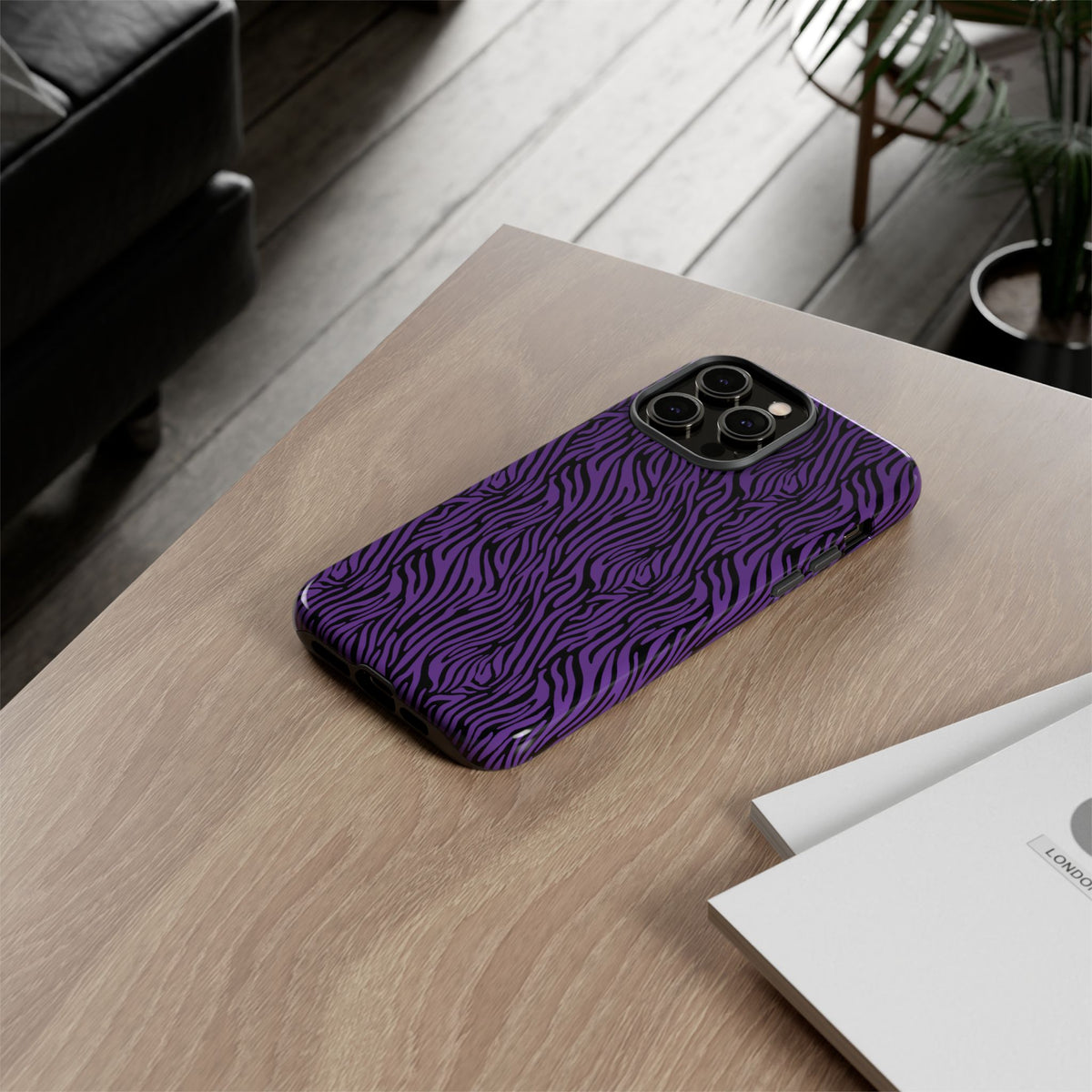 Purple Zebra Tough Phone Case for iPhone, Galaxy, or Google Pixel