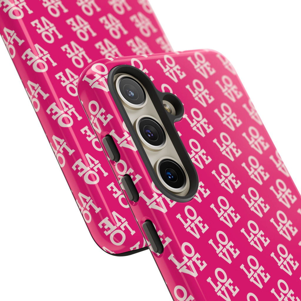 Vibrant Pink LOVE Tough Case iPhone, Galaxy, or Google Pixel