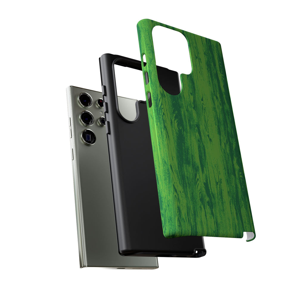 Neon Green Wood Tough Phone Case iPhone, Galaxy, or Google Pixel