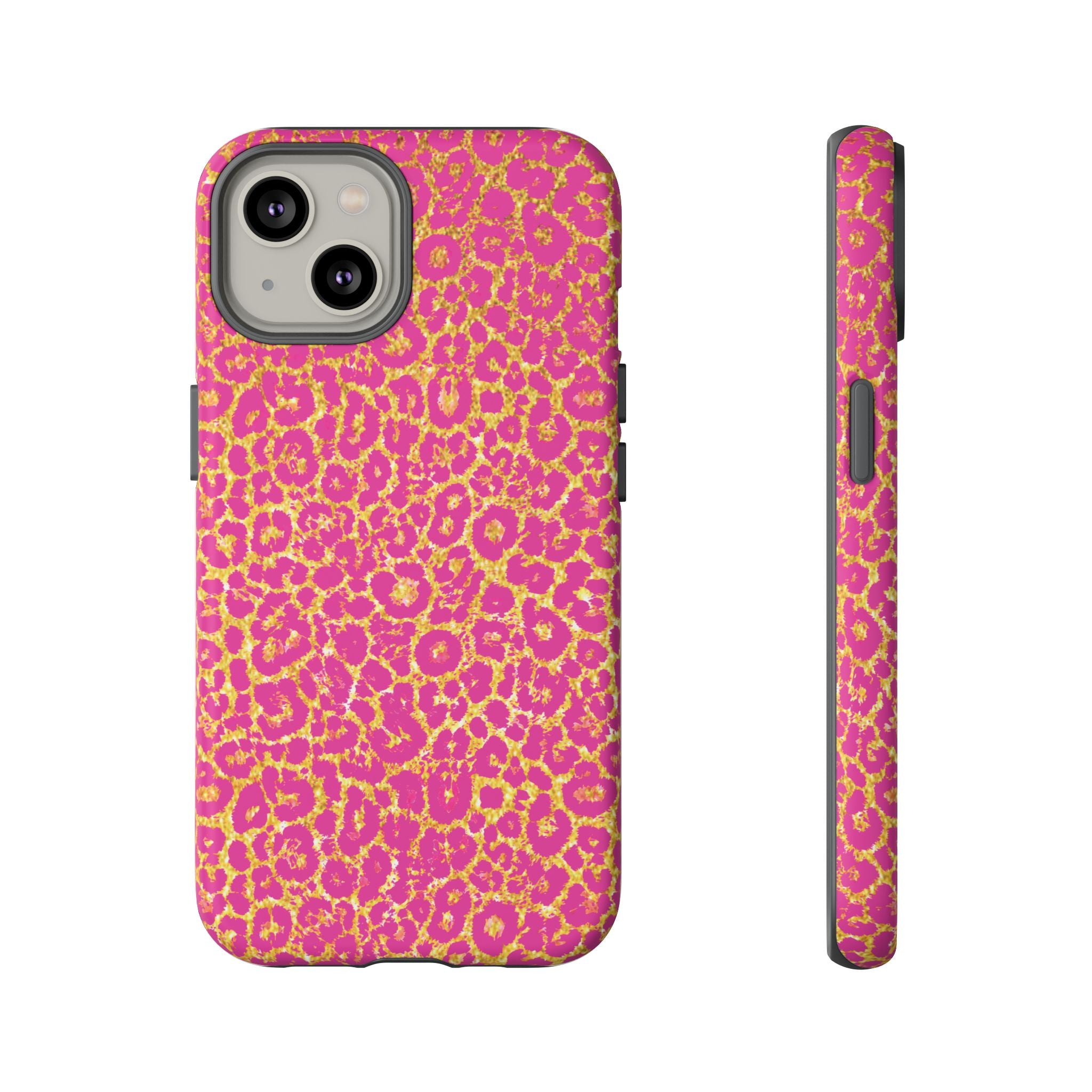 Pink Gold Leopard Tough Case for iPhone, Galaxy, or Google Pixel