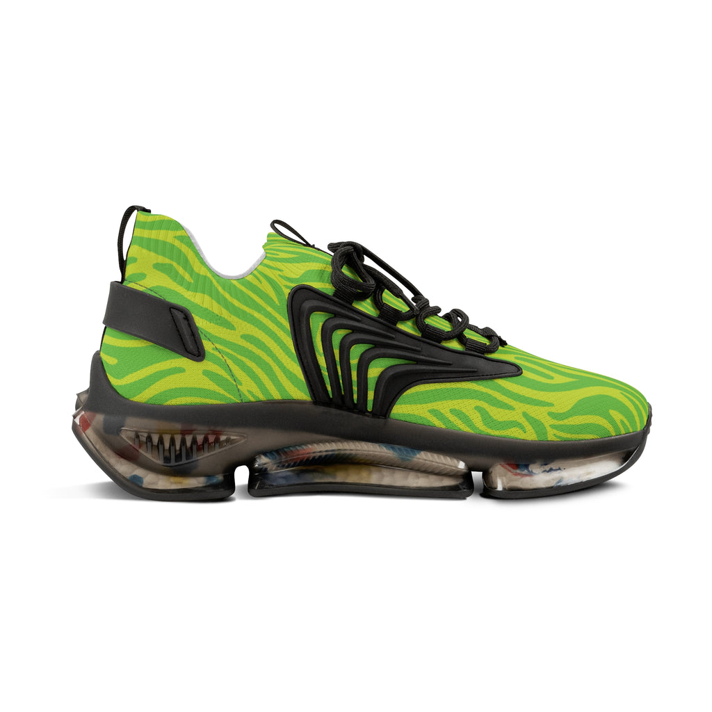 Neon Lime Zebra Men's Mesh Sneakers