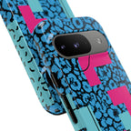 LOVE Blue Leopard 80s Vibe Tough Case for iPhone, Galaxy, or Google Pixel