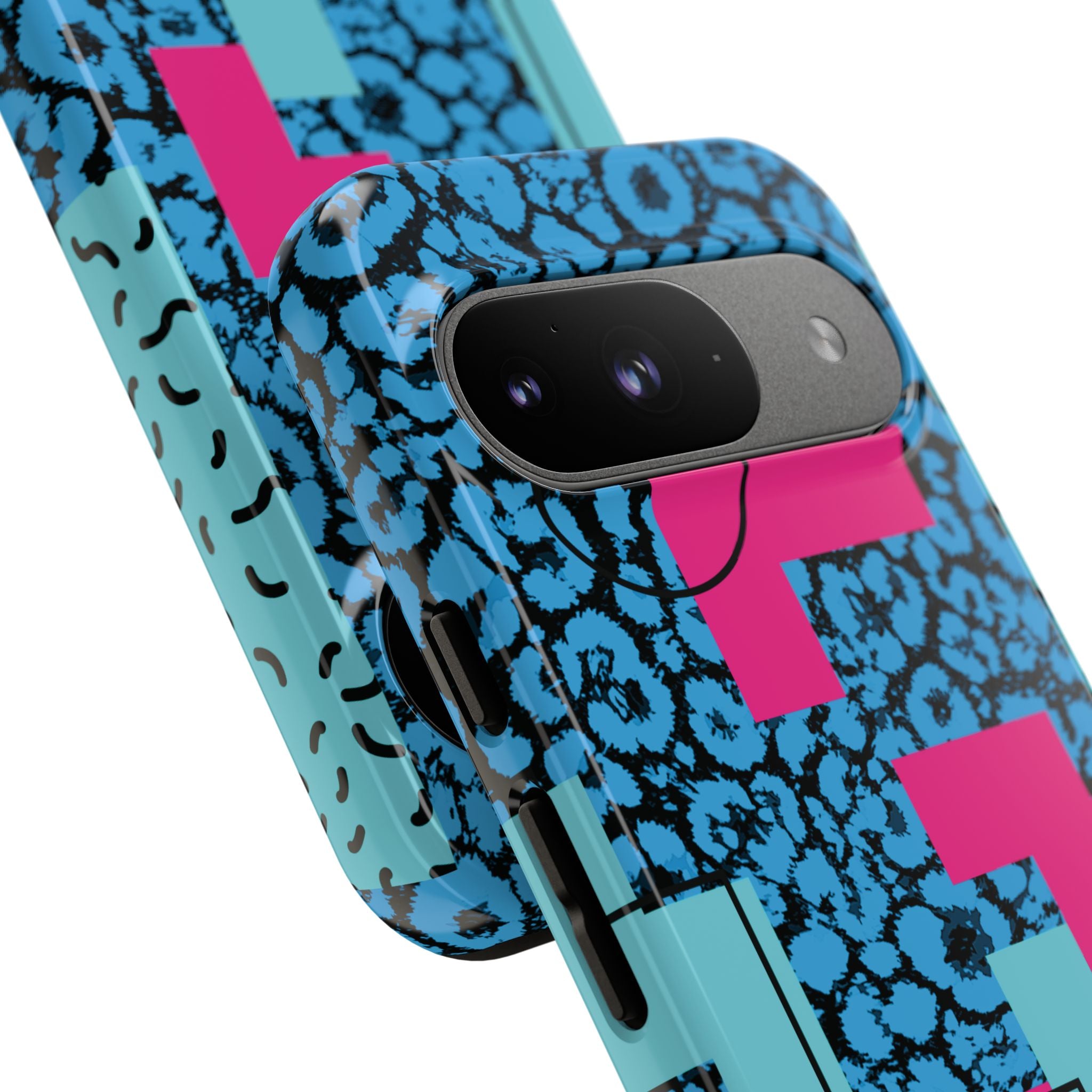 LOVE Blue Leopard 80s Vibe Tough Case for iPhone, Galaxy, or Google Pixel