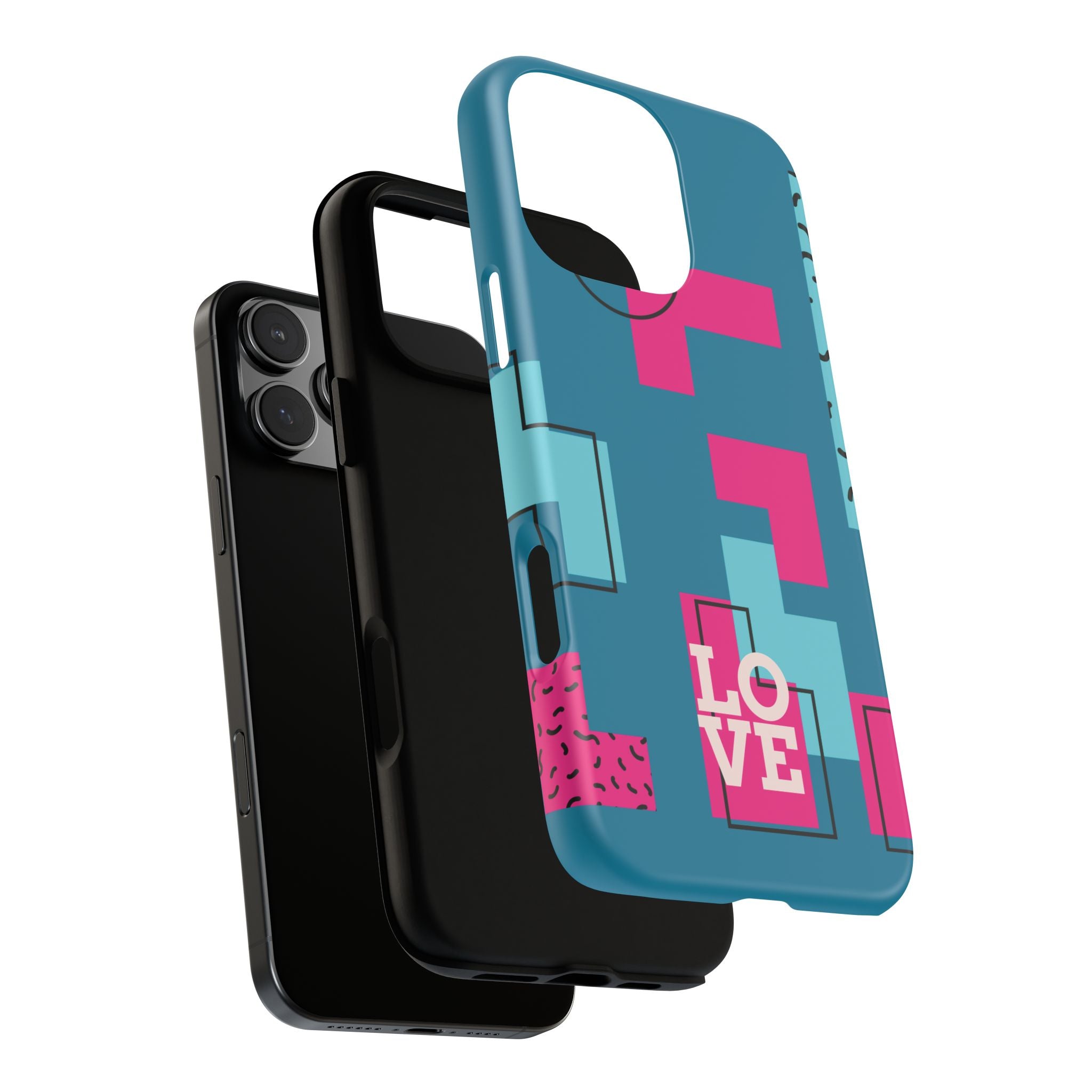 LOVE Teal Green Tough Phone Case for iPhone, Galaxy, or Google Pixel