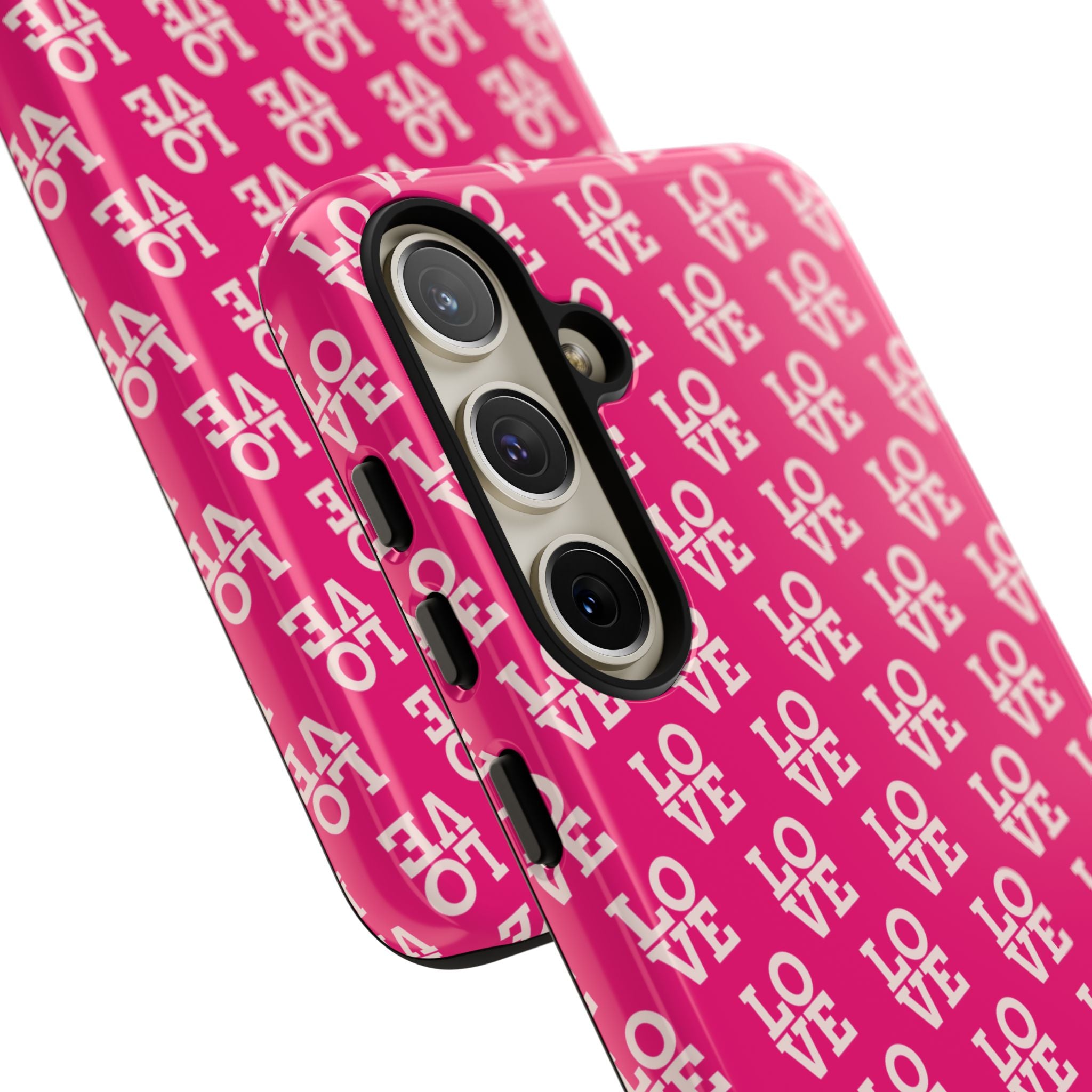 Vibrant Pink LOVE Tough Case iPhone, Galaxy, or Google Pixel