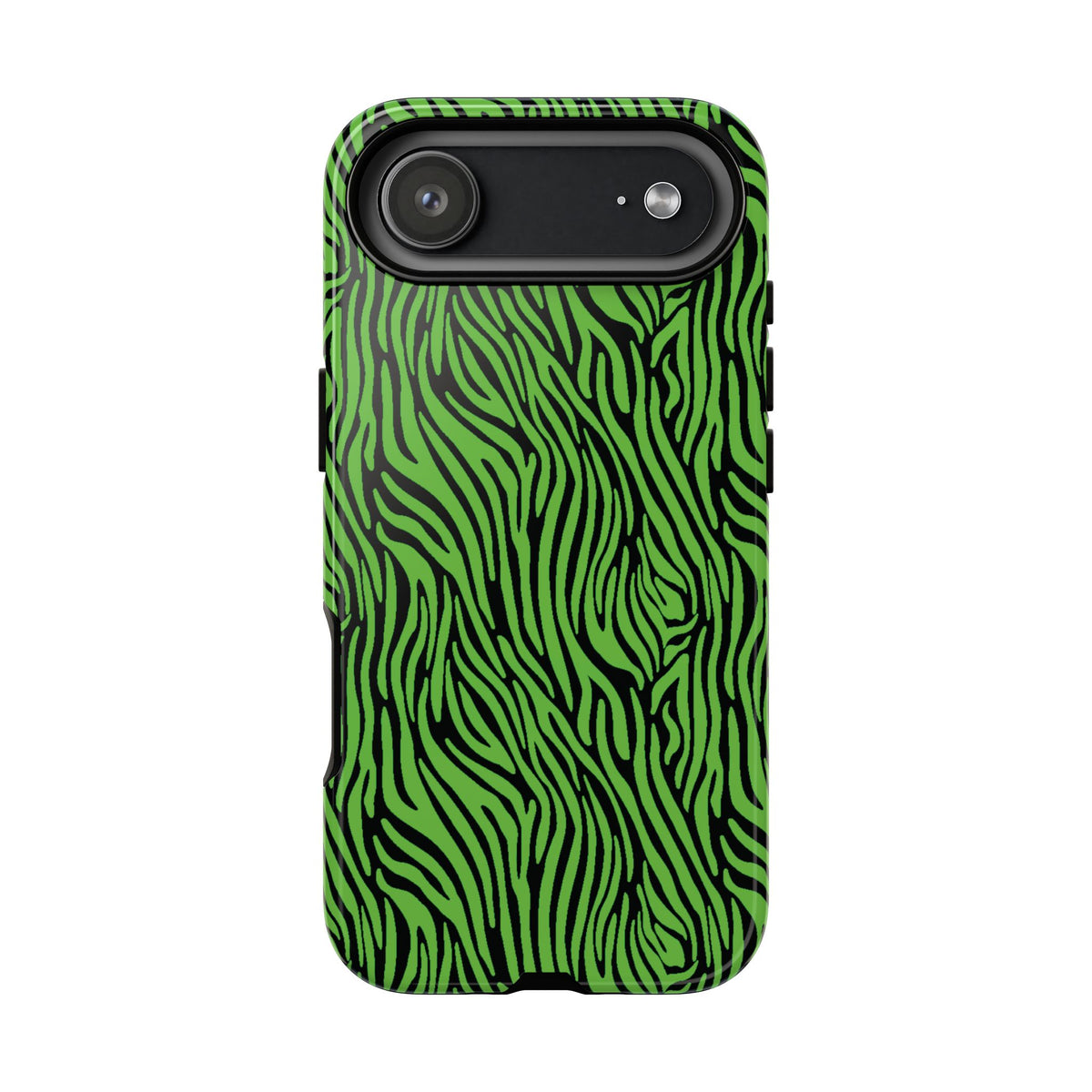 Neon Green Zebra Tough Phone Case iPhone, Galaxy, or Google Pixel
