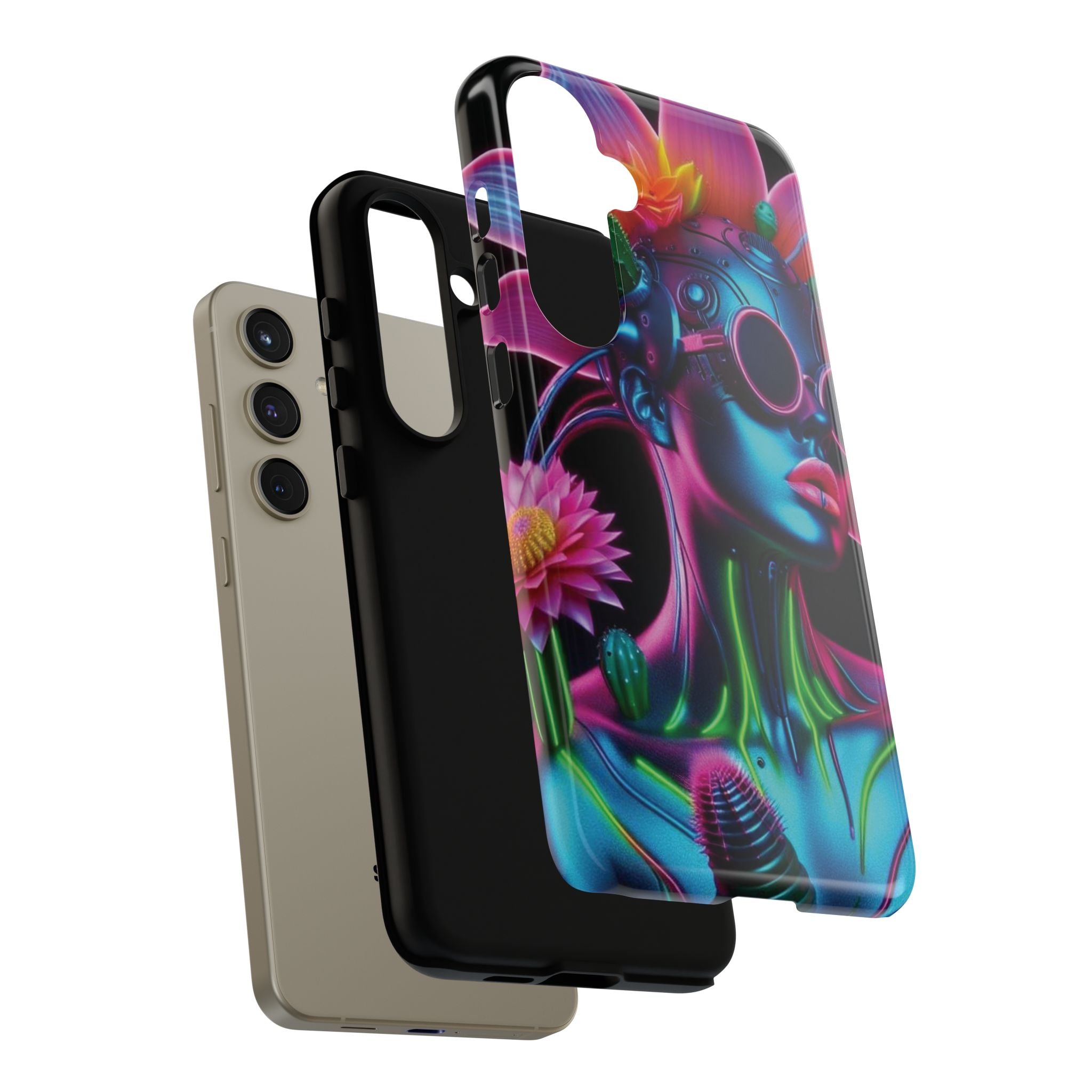 Neon Androgen Cactus Flower Tough Phone Case for iPhone, Galaxy, or Google Pixel
