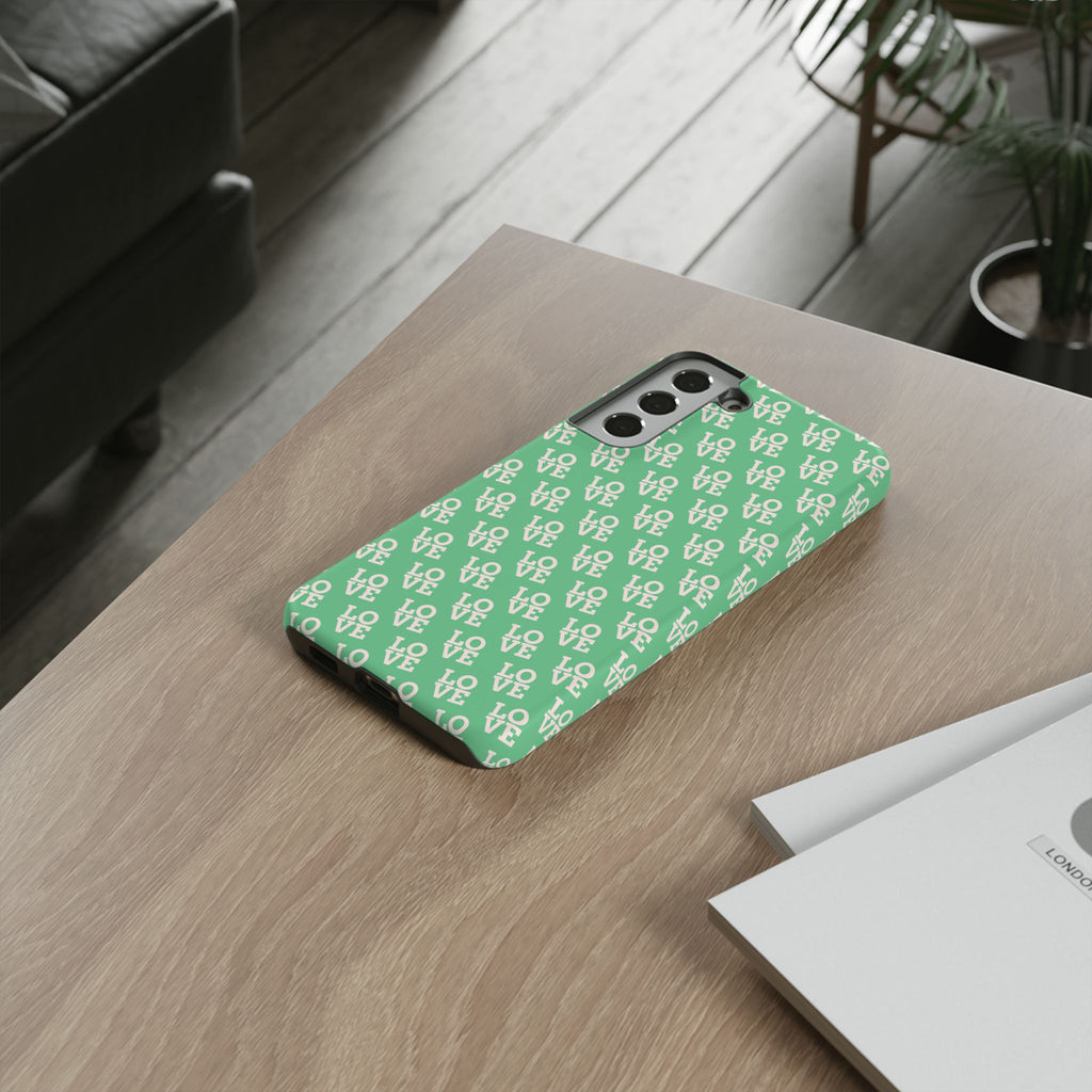 LOVE Aqua Tough Phone Case for iPhone, Galaxy, or Google Pixel