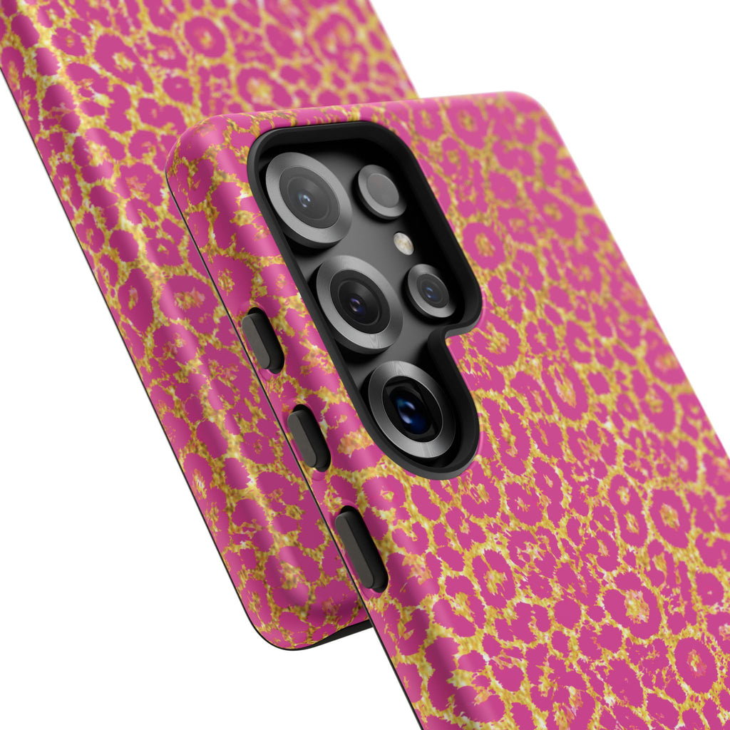 Pink Gold Leopard Tough Case for iPhone, Galaxy, or Google Pixel