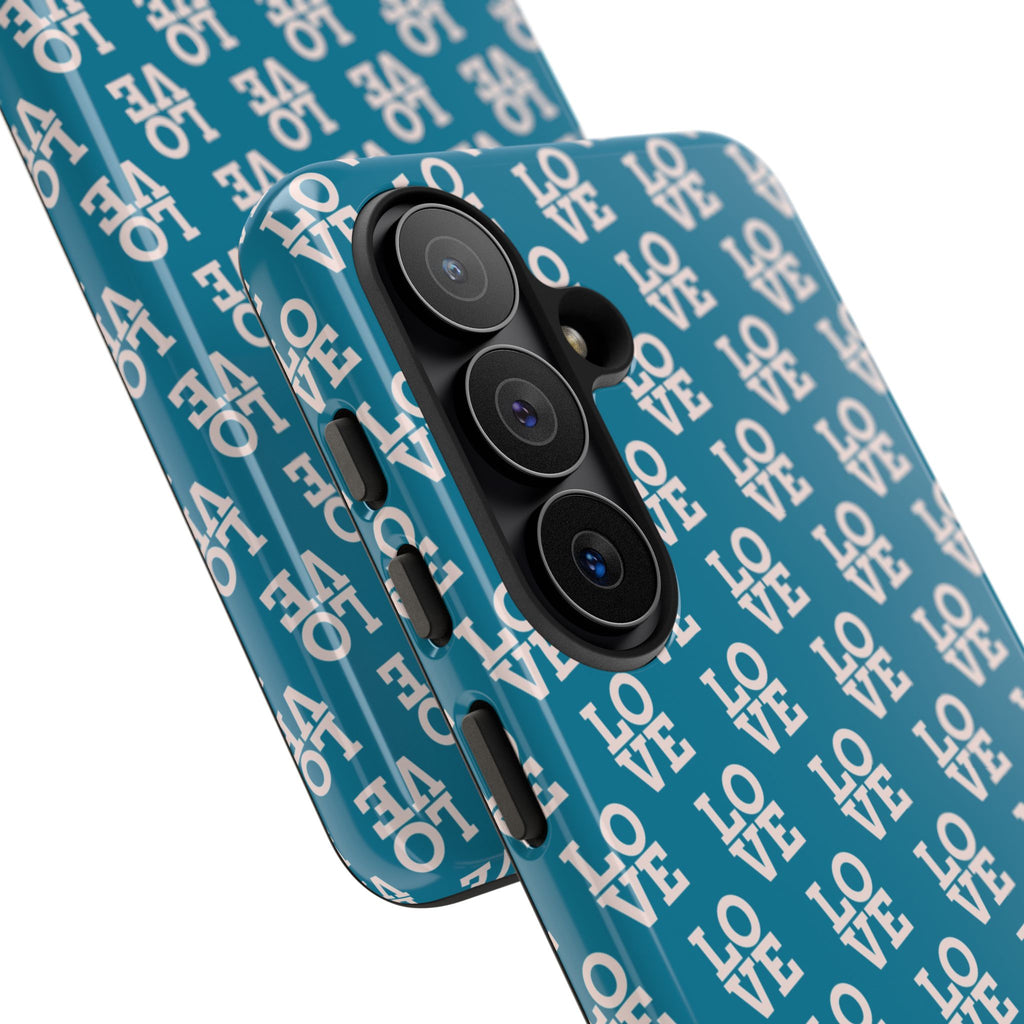 LOVE Teal Green Tough Phone Case iPhone, Galaxy, or Google Pixel
