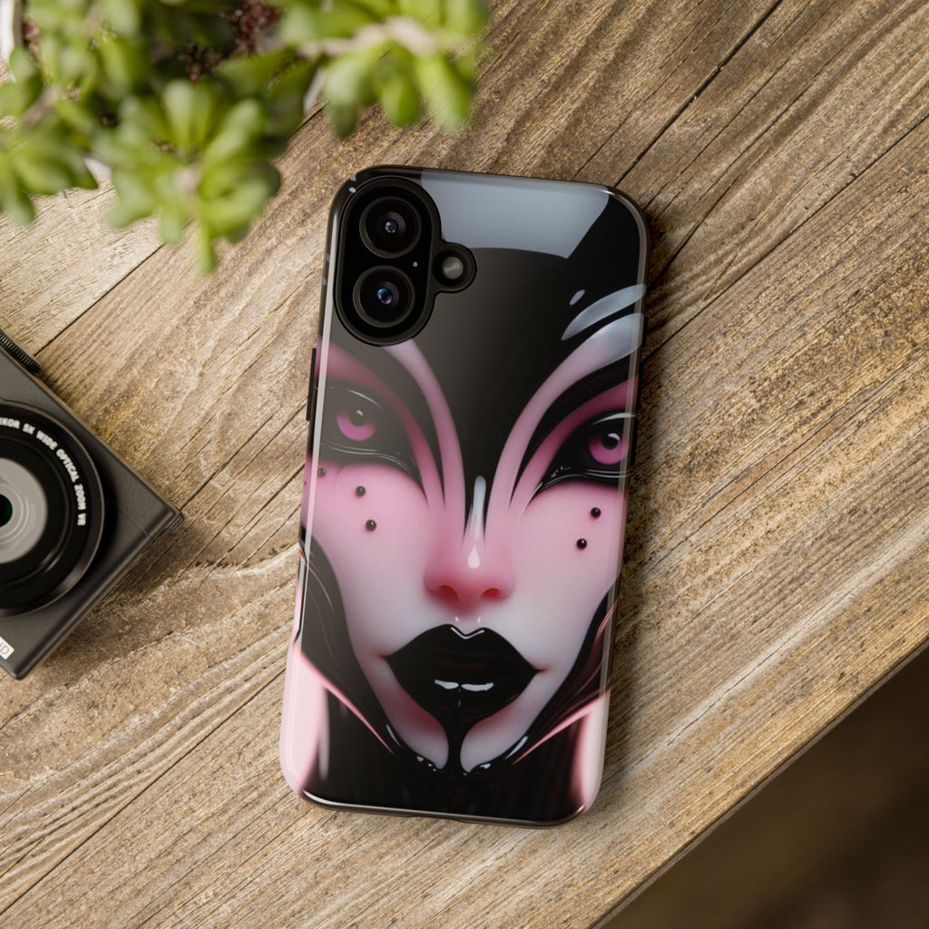 Pink Alien Tough Phone Case for iPhone, Galaxy, or Google Pixel