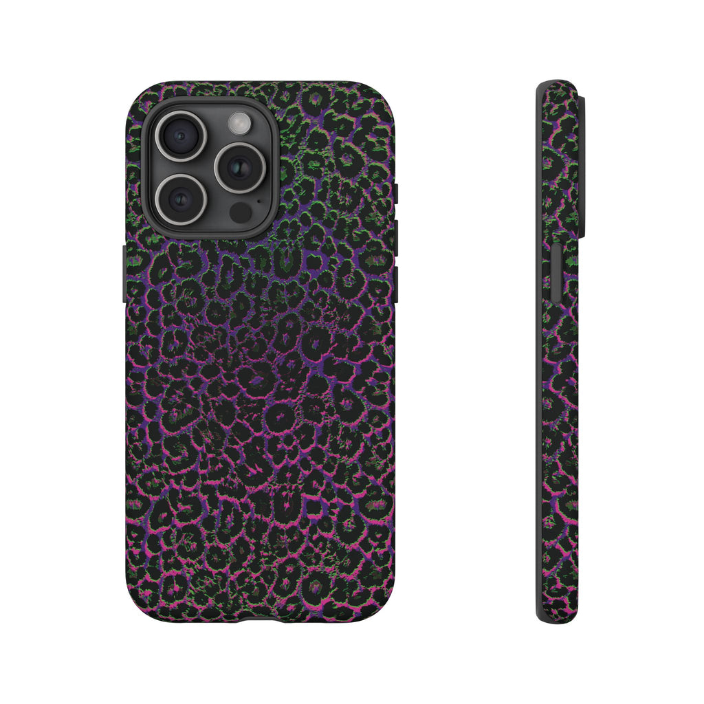Colorful Leopard Tough Phone Case for iPhone, Galaxy, or Google Pixel