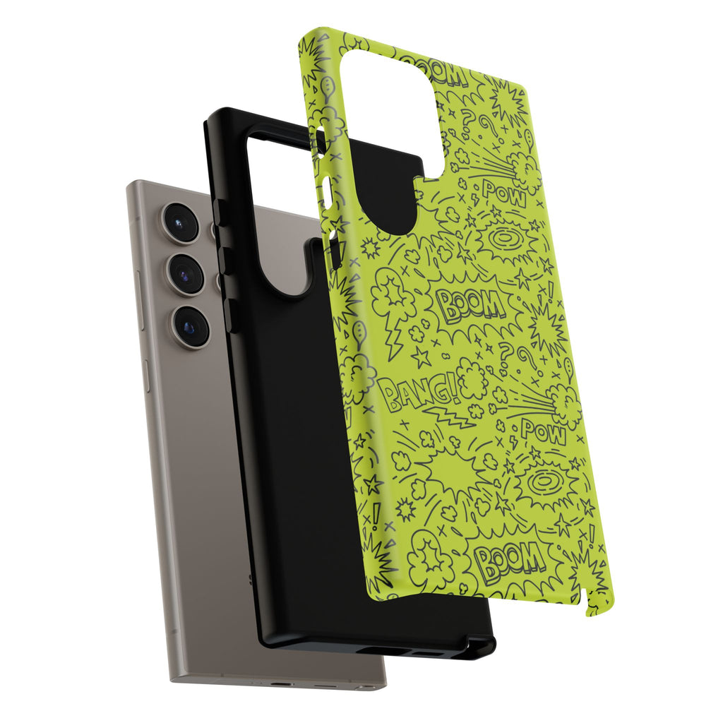Neon Lime Wow Tough Case for iPhone, Galaxy, or Google Pixel
