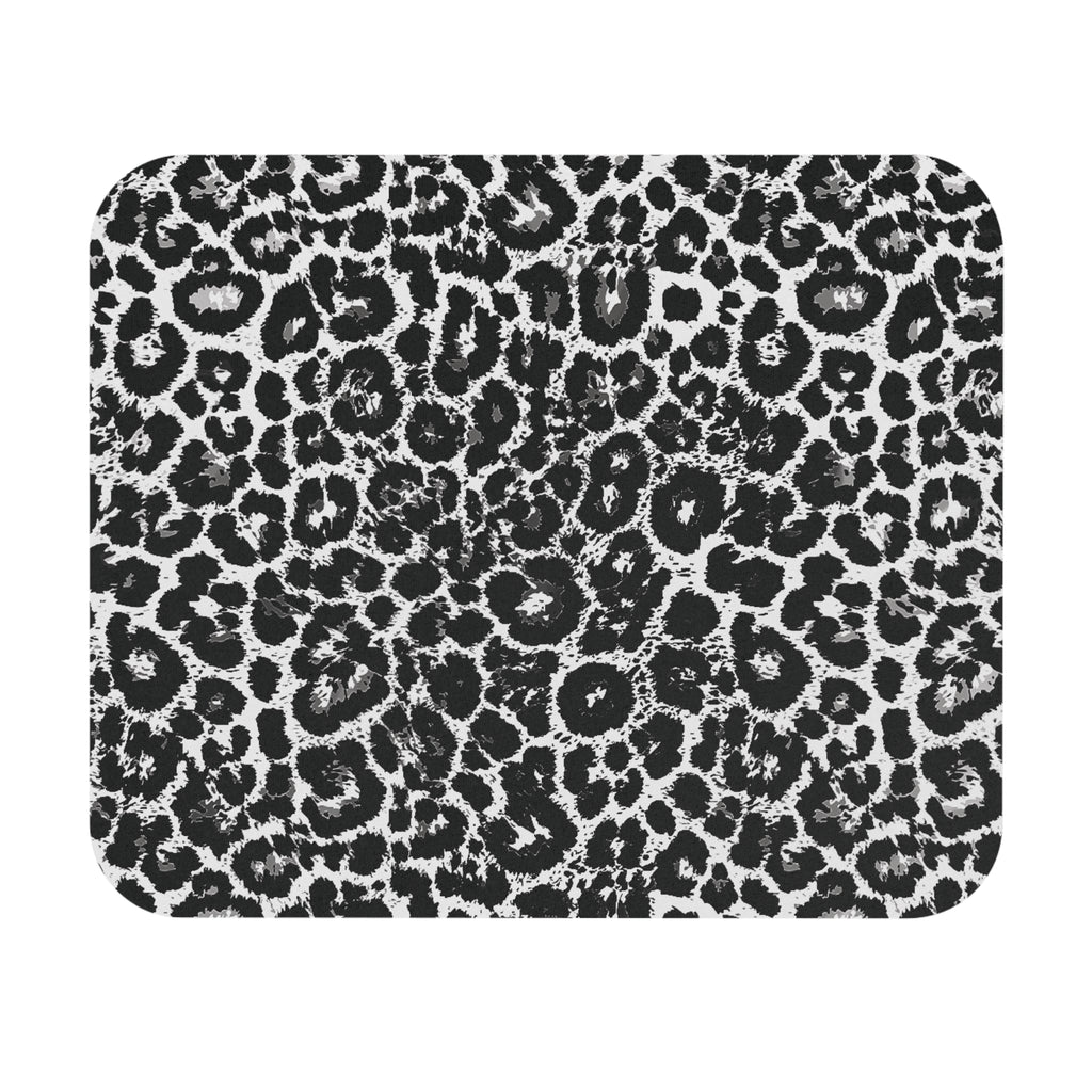 Black and White Leopard Print Mouse Pad