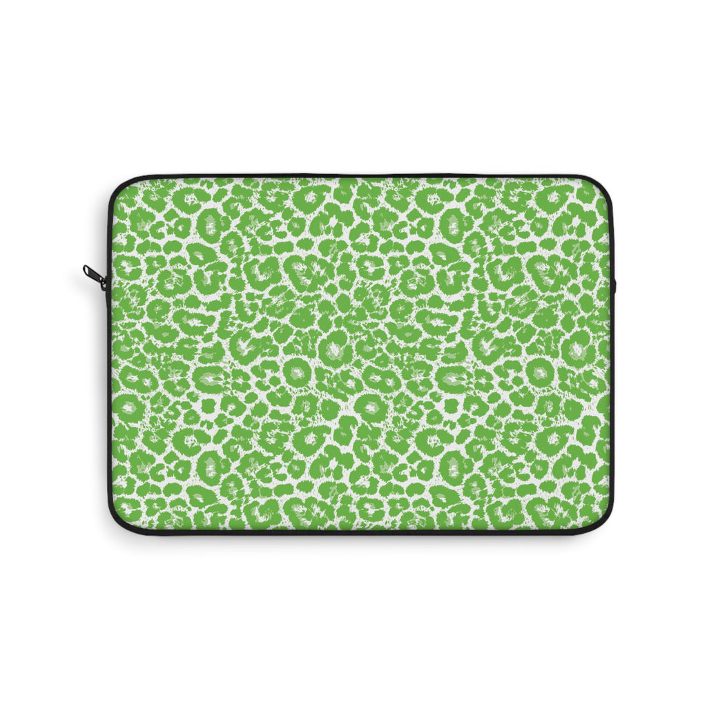 Neon Green Leopard Print 13" Laptop Sleeve