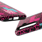 Pink Love Retro Blocks Leopard RG Tough Phone Case for iPhone, Galaxy, or Google Pixel