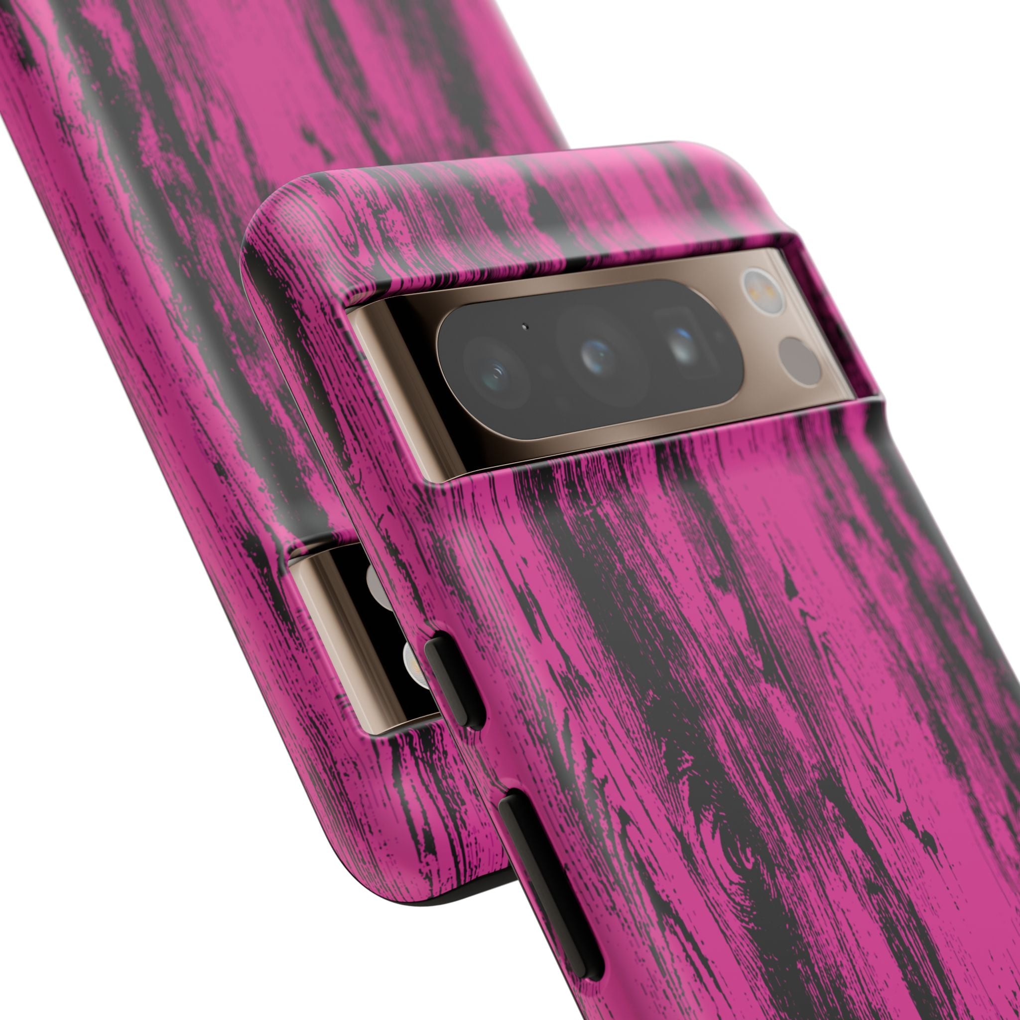 Hot Pink wood print Design Tough Phone Case for iPhone, Galaxy, or Google Pixel