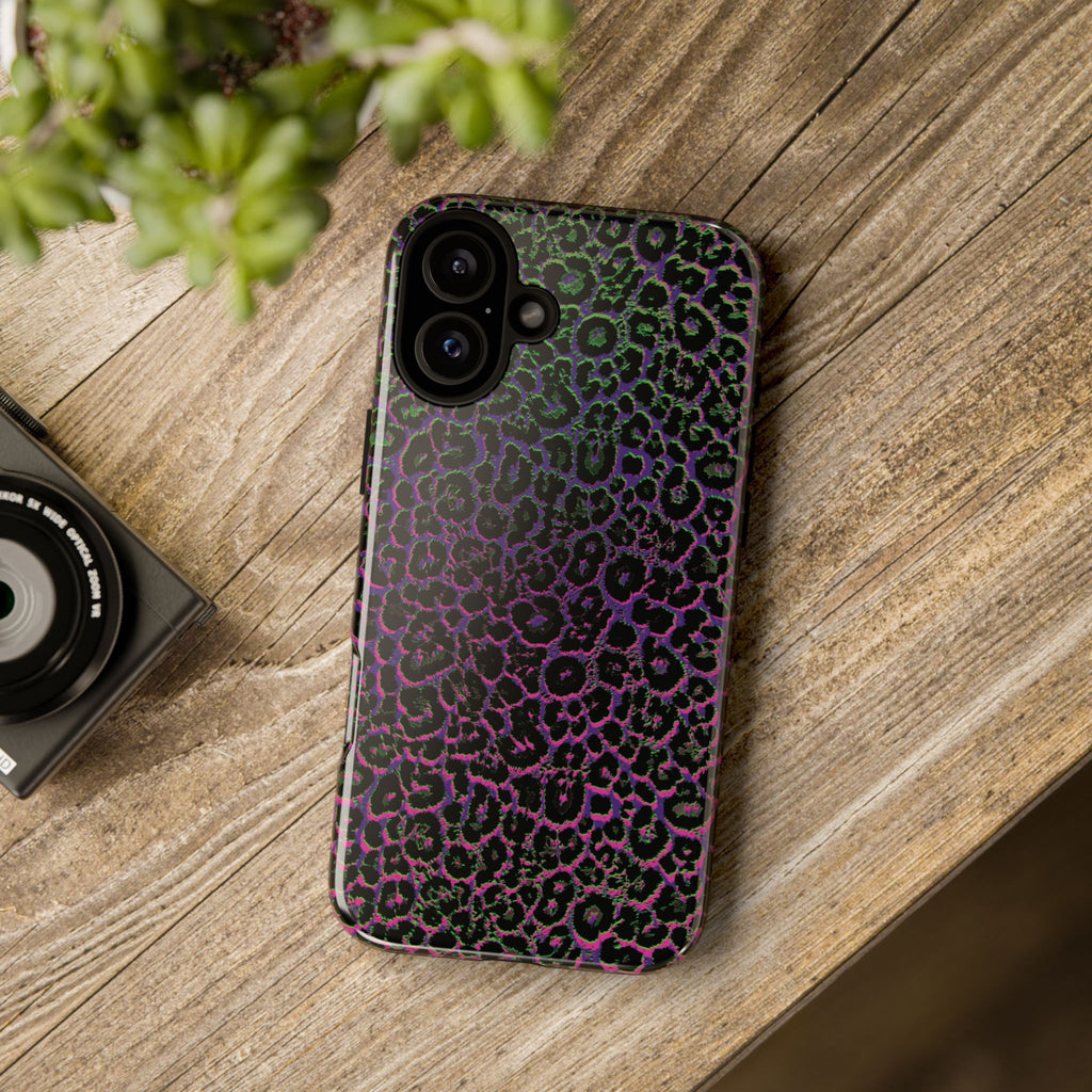 Colorful Leopard Tough Phone Case for iPhone, Galaxy, or Google Pixel