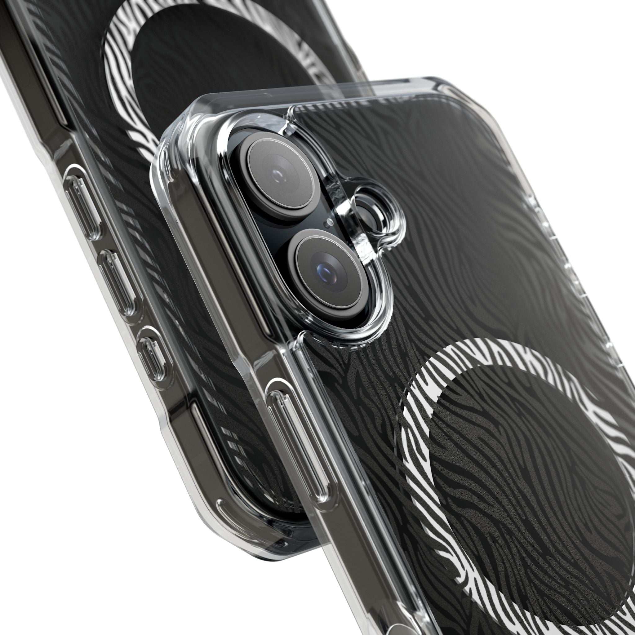 Zebra Magnetic iPhone 14, 15, 16 Series Clear Impact Cases
