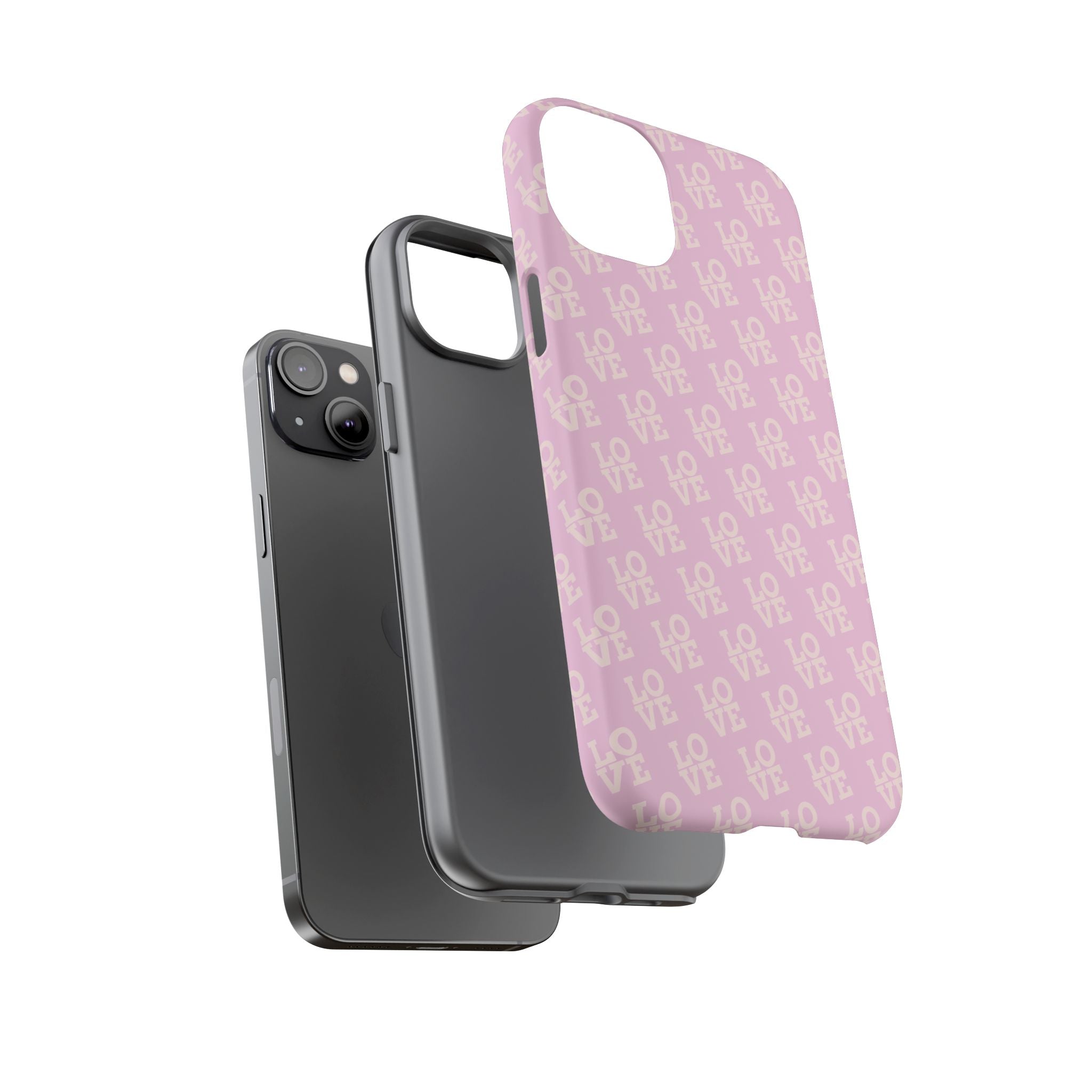 LOVE Pink Tough Phone Case for iPhone, Galaxy, or Google Pixel