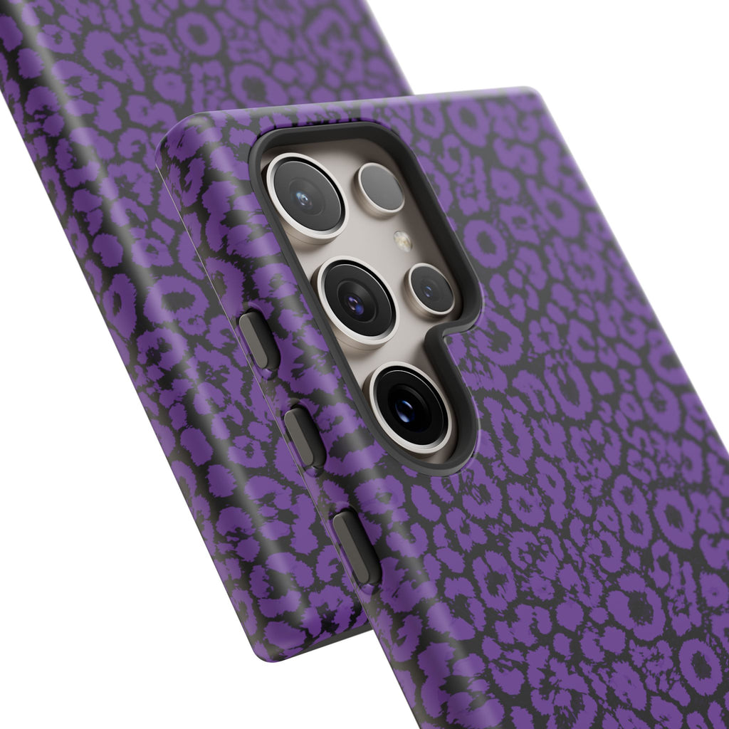 Purple Leopard Tough Case for iPhone, Galaxy or Google Pixel