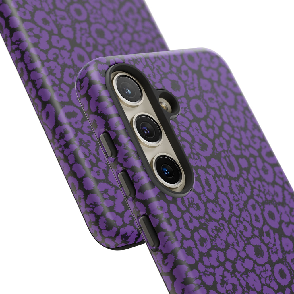Purple Leopard Tough Case for iPhone, Galaxy or Google Pixel