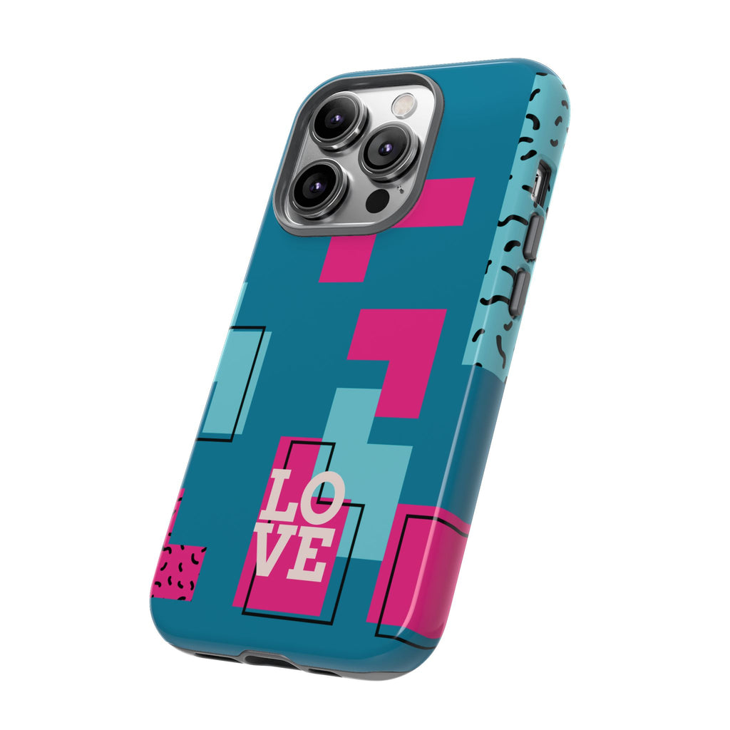 LOVE Teal Green Tough Phone Case for iPhone, Galaxy, or Google Pixel